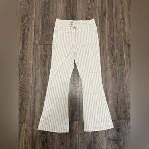 Frame Women Pants Size 26 Le Hardy Crop Flare Nautical Coastal Retro Striped
